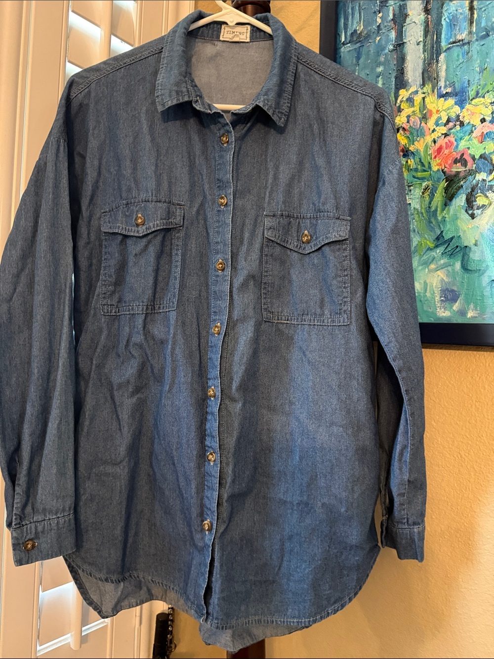 Timing Indigo Denim Button-Front Shirt